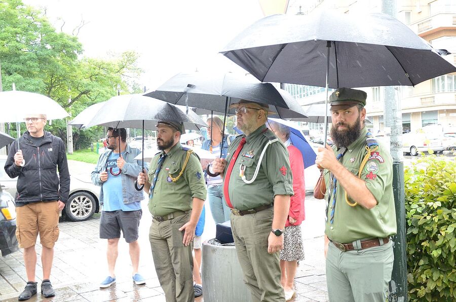 Odsłonięcie tablicy informacyjnej o akcji specjalnej Koppe. Fot. Janusz Ślęzak (IPN)