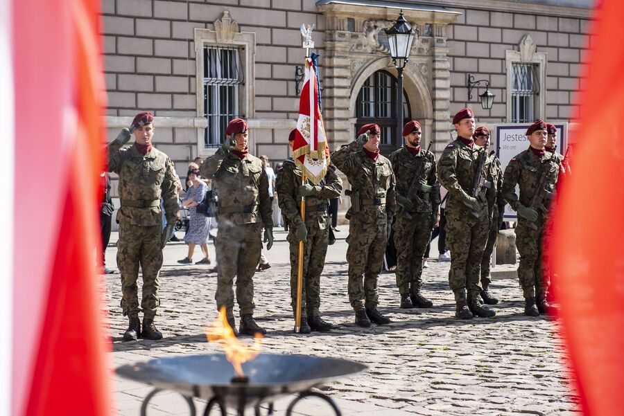 Kraków. Uroczystości w 84. rocznicę agresji Związku Sowieckiego na Polskę. Fot. Agnieszka Masłowska (IPN)