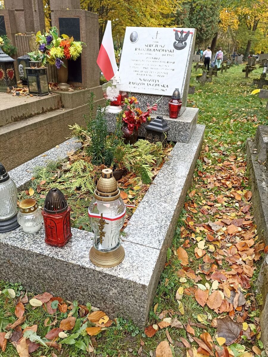 Cmentarz Rakowicki w Krakowie. Znicze na grobach weteranów walk o wolność i niepodległość Polski