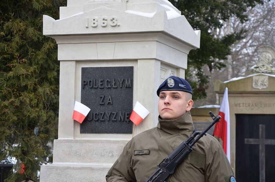 161. rocznica wybuchu powstania styczniowego. Uroczystość na cmentarzu Rakowickim. Fot. Janusz Ślęzak (IPN)